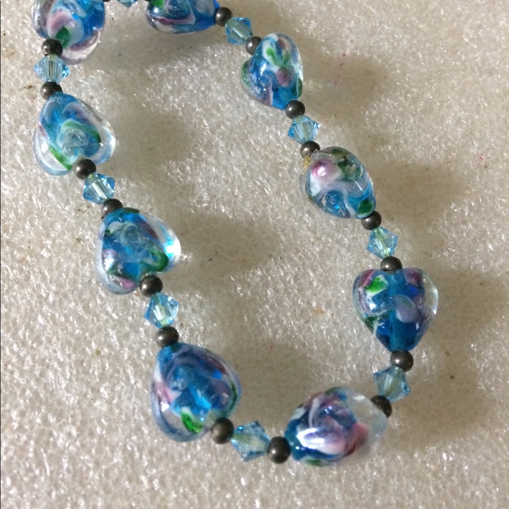 Murano heart glass bracelet